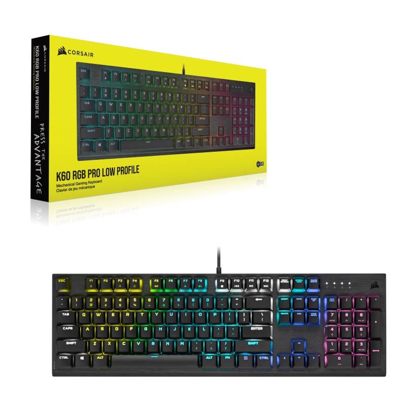 Corsair K60 shops RGB Pro Low Profile Mechanical Gaming Keyboard